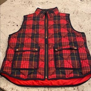 Plaid J Crew Puffer Vest